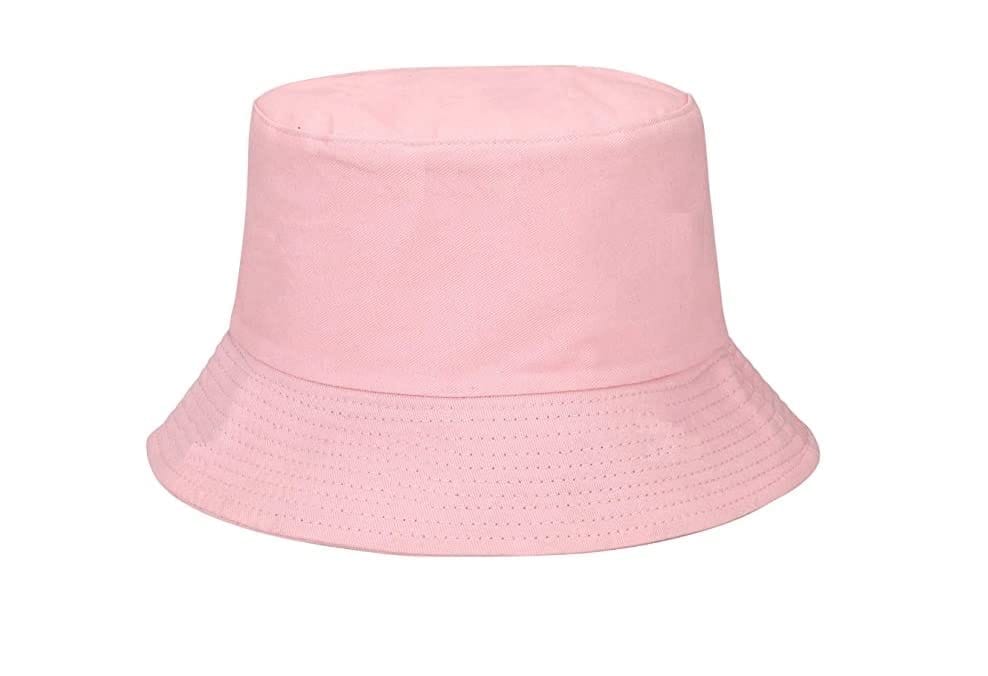 ATABZ Pink Bucket Cotton Round hat for Women and Girls Fishermen Summer Beach Hats