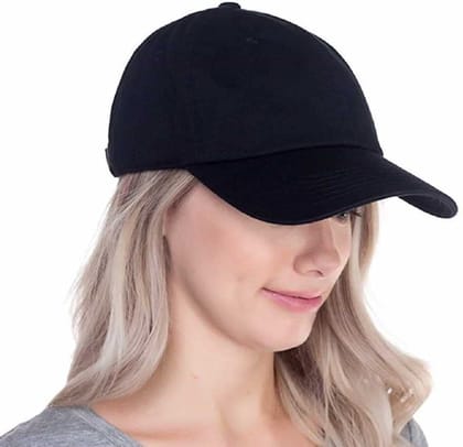 ATABZ Plain Black caps for Women Girls