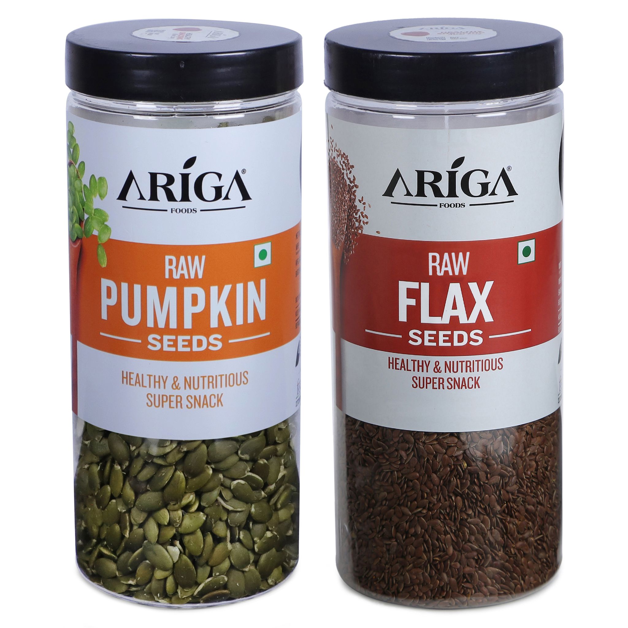 Ariga Foods Raw Pumpkin Seeds & Raw Flax Seeds | Premium Quality Mixed Seeds (2 x 500g)