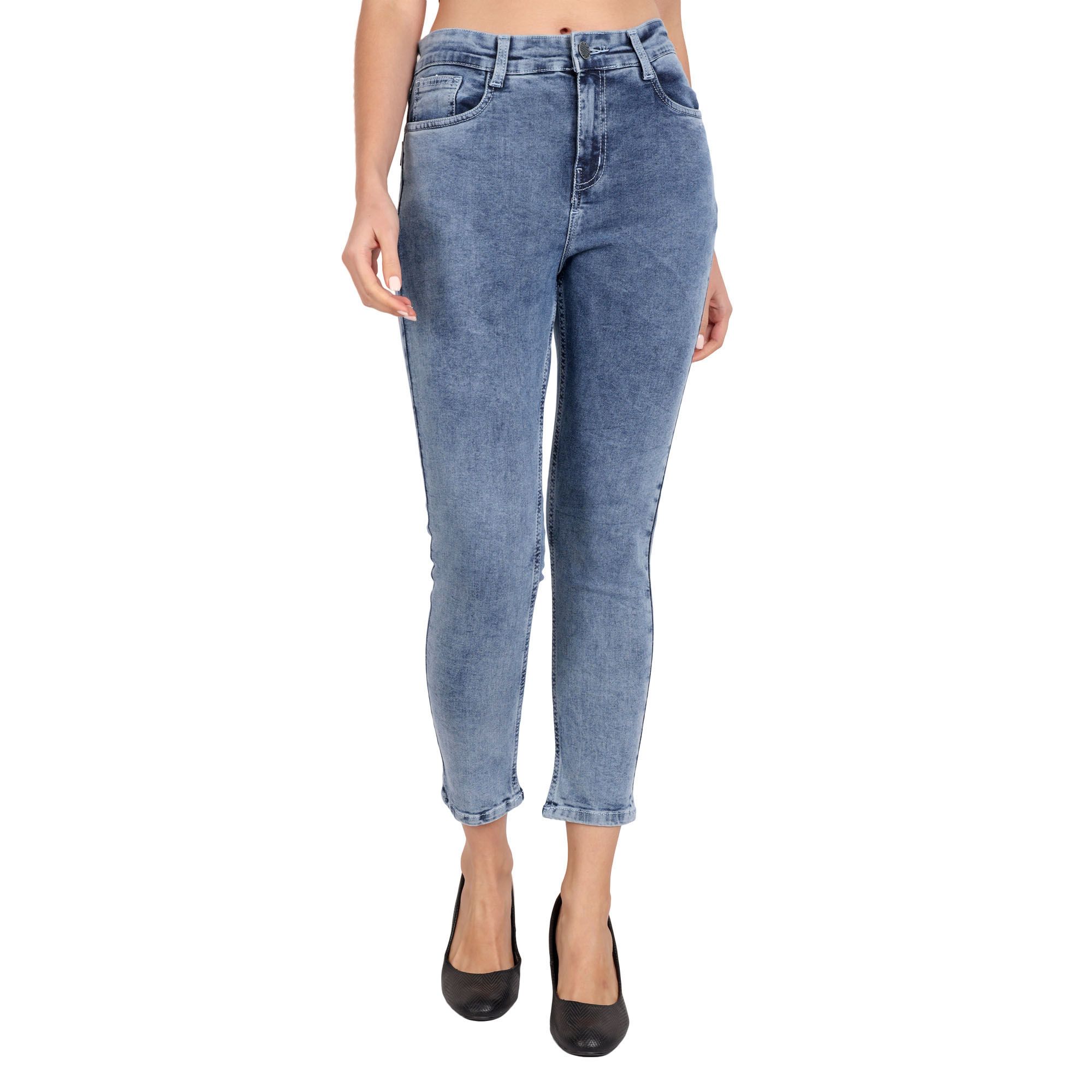 Women Vintage Blue Skinny Jeans