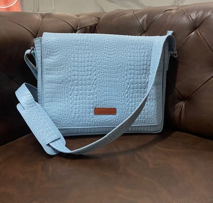 LEATHER FLAP LAPTOP BAG