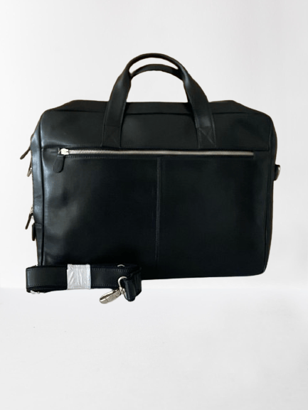 DOUBLE COMPARTMENT LEATHER LAPTOP BAG