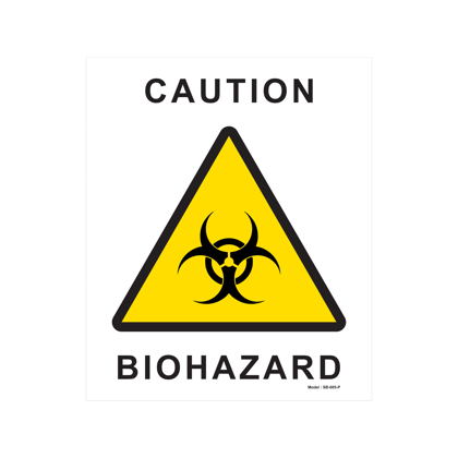 Biohazard Caution Sticker A3 - High-Visibility Safety Labels with Yellow Triangle Symbol | Waterproof, (Pack of 5)