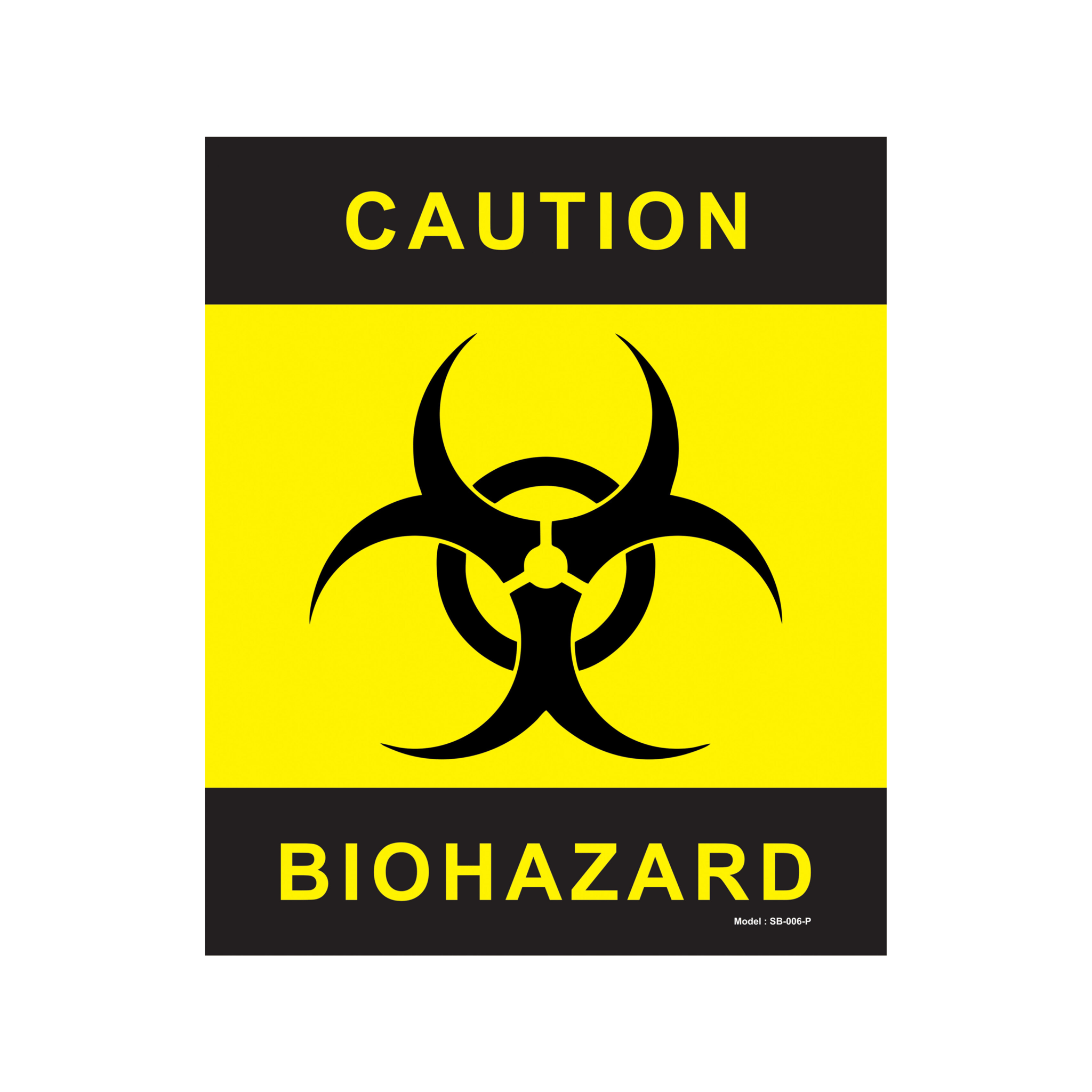 Biohazard Caution Sticker A4 - High-Visibility Safety Labels with Black and Yellow Symbol | Waterproof, (Pack of 5)