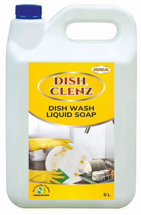 Dish Clenz- 5L - Citrus- Superior Cleaning Power, Gentle on Hands, Eco-Friendly formula, Grease cutiing, food odor elimination, suitable to all types of dishes