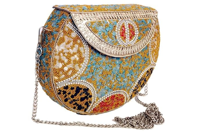 Shakuntala Vintage Brass Metal Bridal Clutch Sling Bag for Women