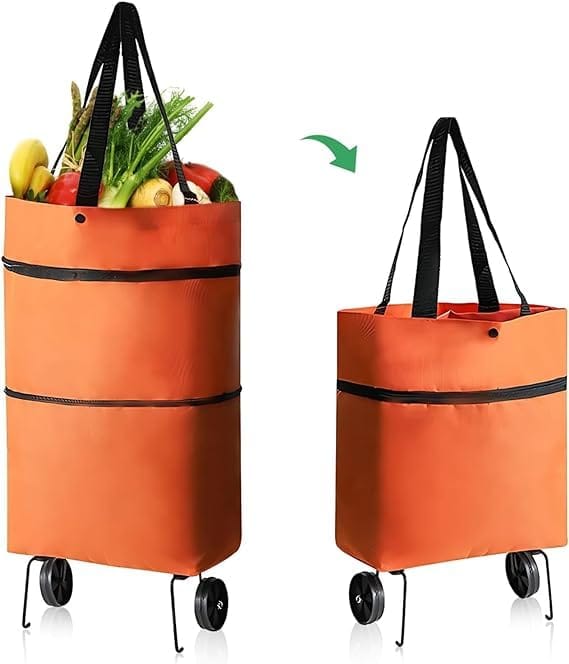 JISHU Trolley Bag with Wheels | Grocery Bag |