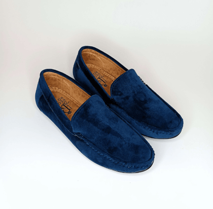 Blue Velvet Loafers for Men