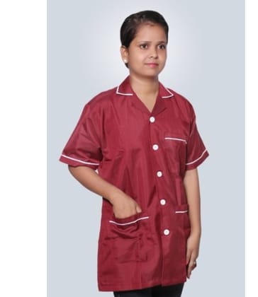 Medical Staff Apron | 3-pockets Apron | Maroon Color | Unisex Pattern | Comfortable | Durable | Best Fitted For Medical Professionals (Staff, Nursing & Lab Technicians)