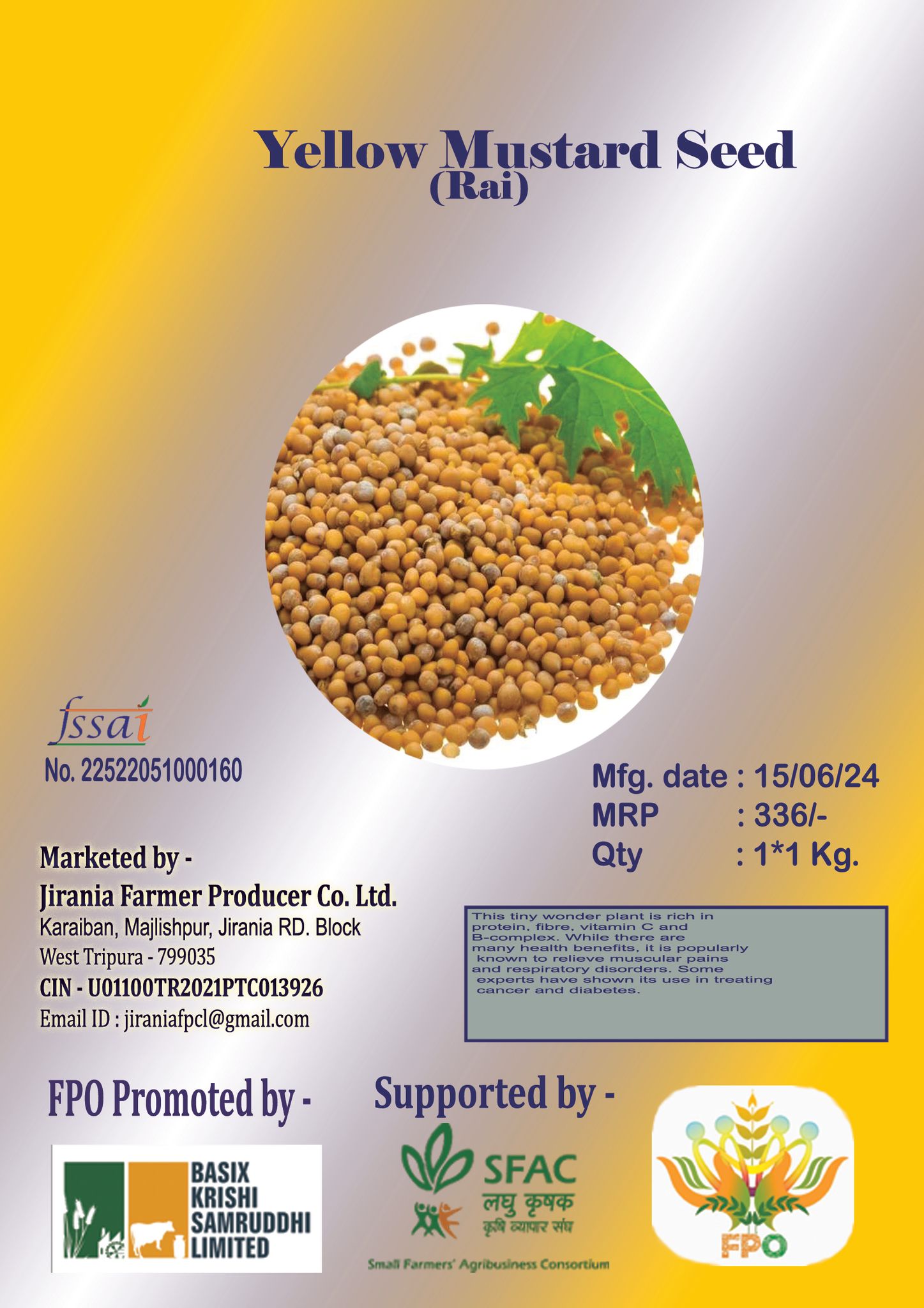 Yellow Mustard Seed (Rai) | 1Kg