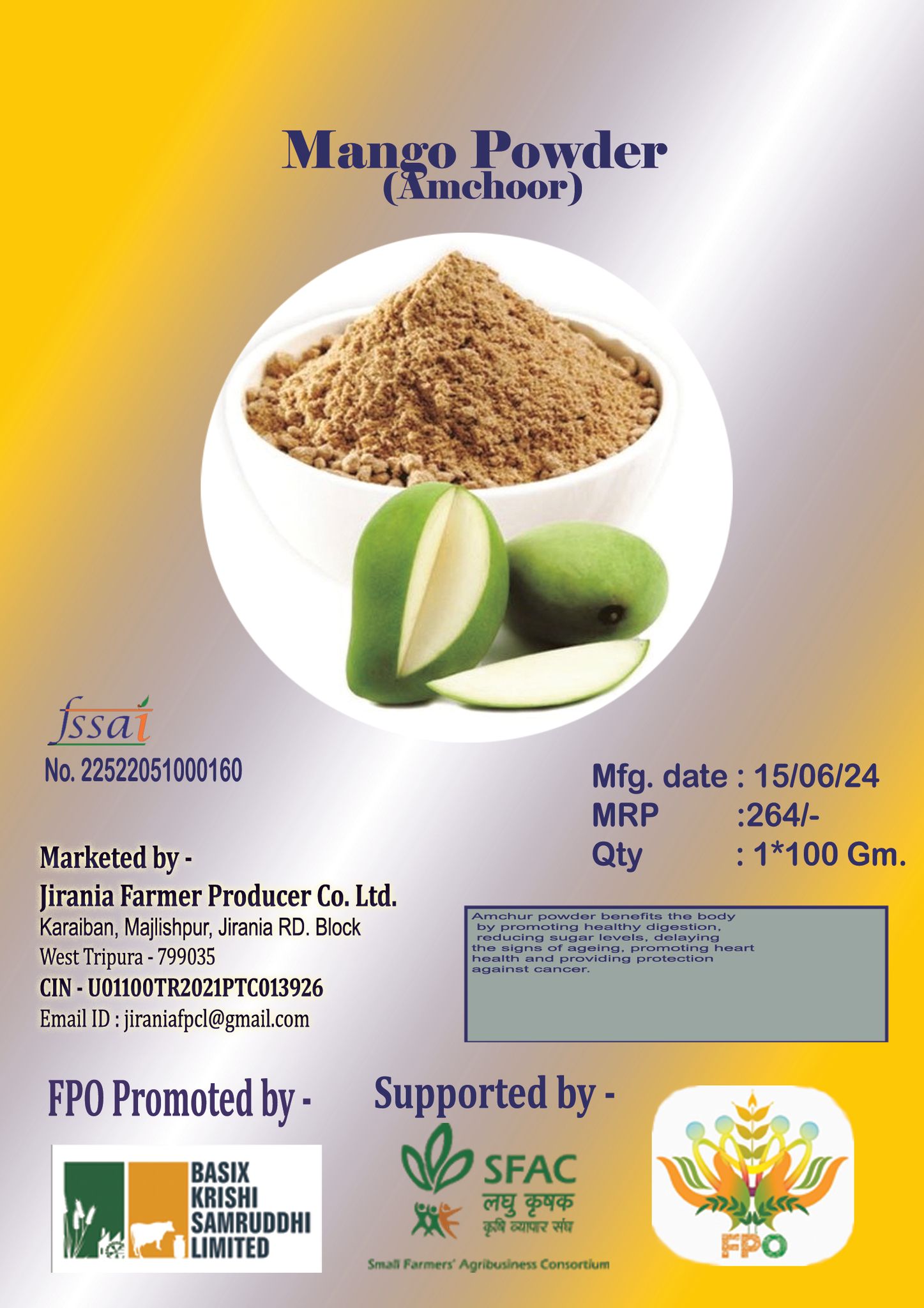 Mango Powder (Amchoor) | 100gm