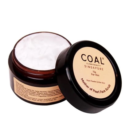 COAL Clean Beauty Mother of Pearl Face Scrub with Powder & Aloe Vera | Exfoliates Removes Dead Skin Renews Men All Types