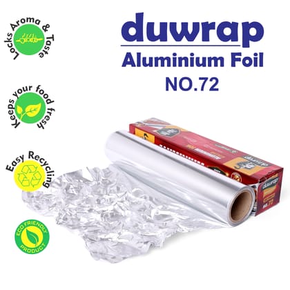 Duwrap Aluminium Foil Roll 36 Meters Long for Cooking, Wrapping, Freezing, Decorating, Storing, Sealing & Baking Foods : 11 Microns Thickness