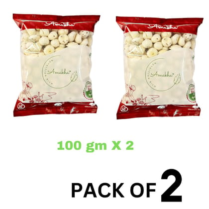 Phool Makhana 100gm X 2 | Premium Foxnut | Makhana | Lotus seeds | Dry Fruits | Pack of 2 100gm Packet | Nuts | Big sizes Makhana |