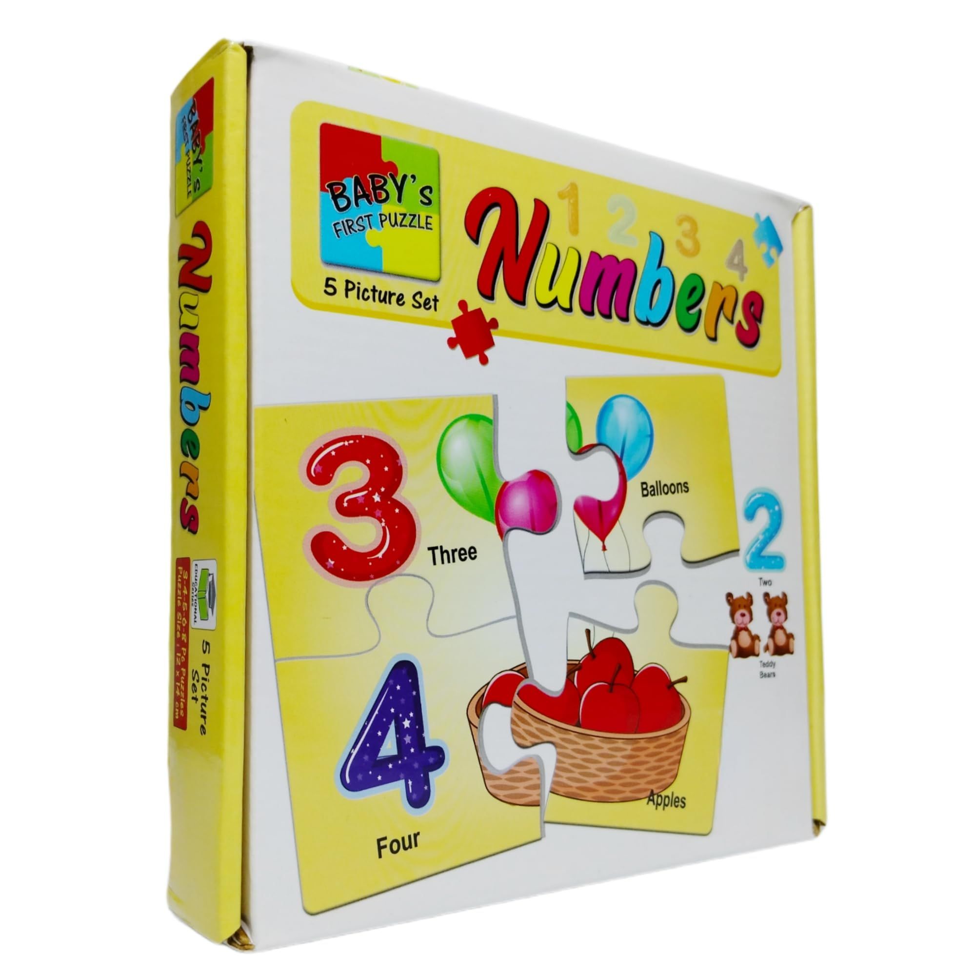 7AYS Baby's first puzzle set-puzzle set for toddlers-A set of 5 jigsaw puzzles in the theme of Numbers and their Wordings for kids-Beginner friendly-Educational puzzles and game for kids-Brain booster