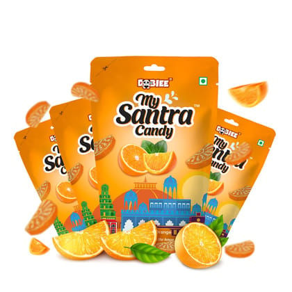 DOBIEE My Santra Candy 800g (200g x Pack of 4) | Orange Candies | Fruity & juicy Inside Centre Filled Candies