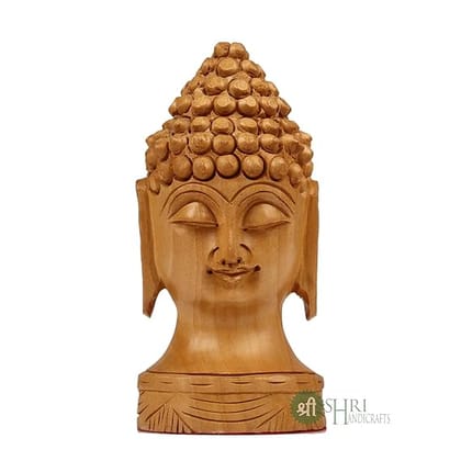 Monk Buddha Wooden Hand Carved Idol Sculpture for Home Décor