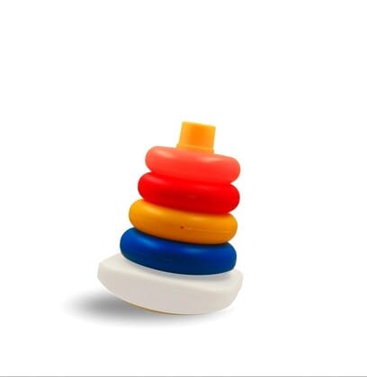 Nippon Baby Coloured Ring Stacker - Small Five Rings Baby Development Play and Learn Kit | Pre School Educational Toy