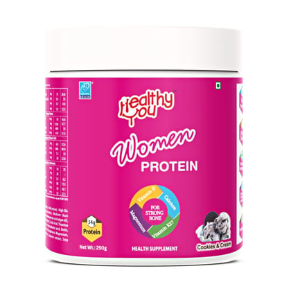 Healthy You Women Protein |Helps in Bone & Muscle Strength| For Women Above 30s| Whey, Soya and Pea Protein| Including Calcium, Vitamin K2-7, Vitamin C, E & D