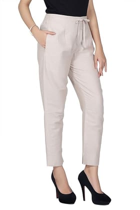 ceil Women's & Girls Cotton Pyjama/Lounge PantsSlim Pants Trouser Casual Bottom Wear for Girls with Pockets Both Side