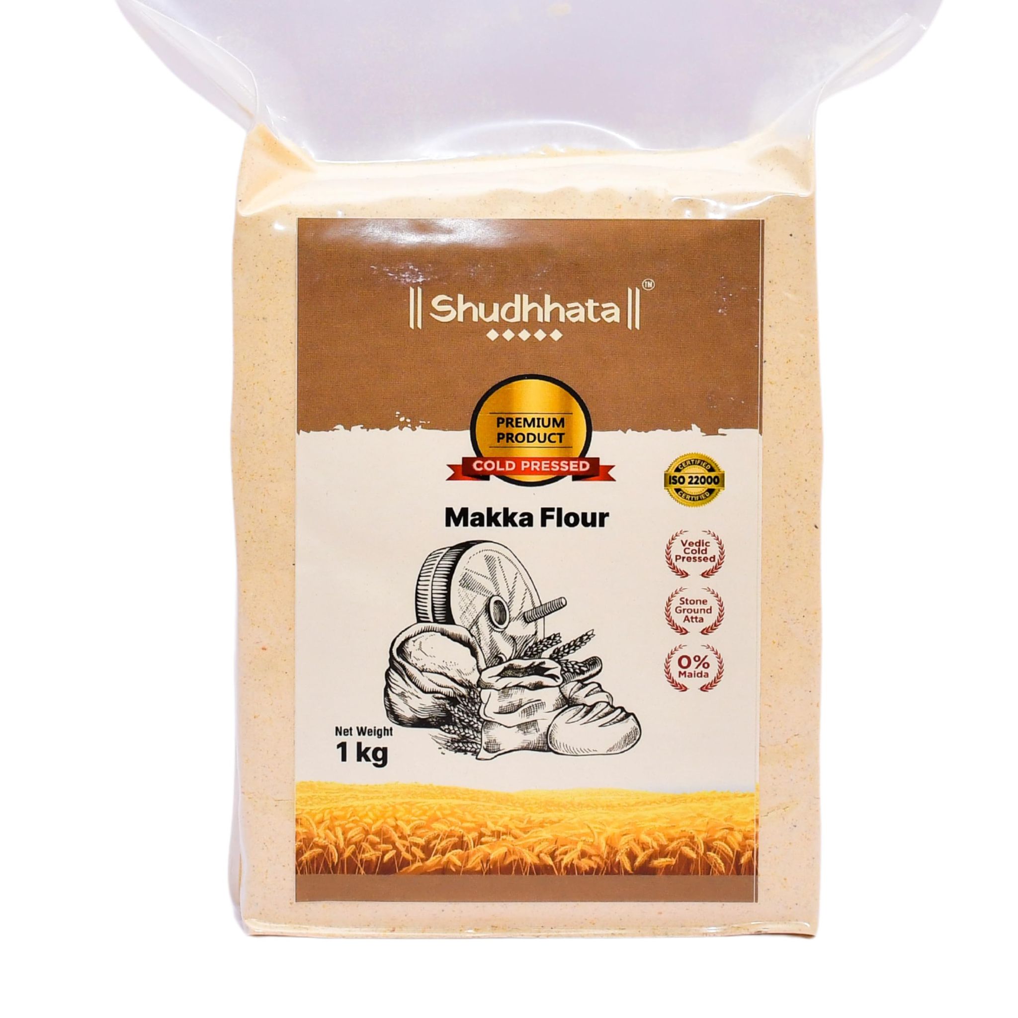 Shudhaata Premium Makka Atta (1kg) - Wholesome Dried Corn Flour Packed with Nutrients