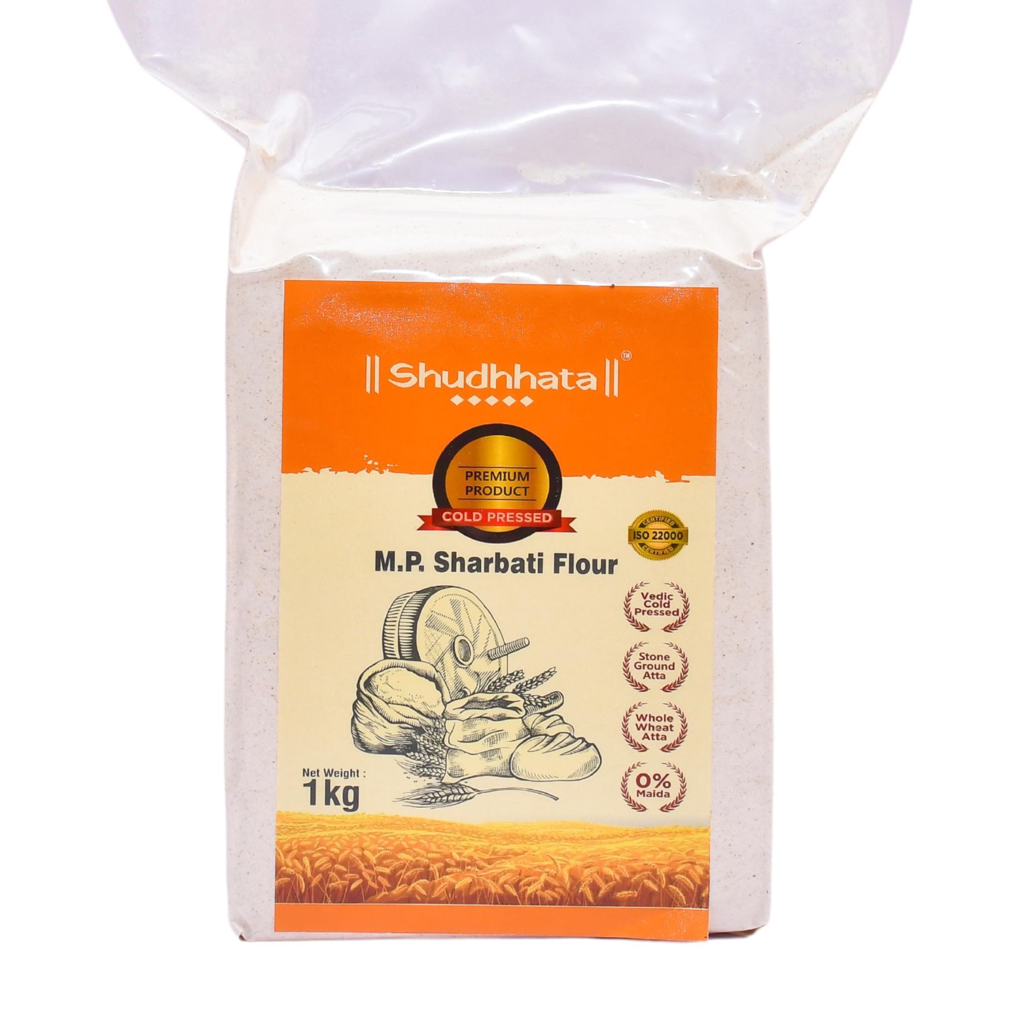 Shudhaata M.P. Sharbati Sihori Wheat Atta (1kg) - Premium Wheat Flour for Wholesome Goodness