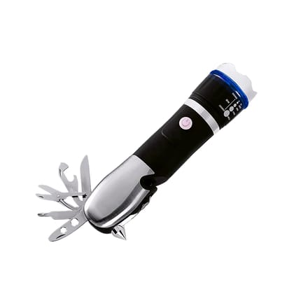 URBAN CREW Battery Operated Multi Tool Led Flashlight, All In One Tool Light (1 Pc / Battery Not Included)