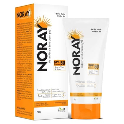 Vegetal Noray Matte Finish Broad Spectrum Sunscreen Gel, SPF-50, PA+++ with Anti Tan Effect, 50 g