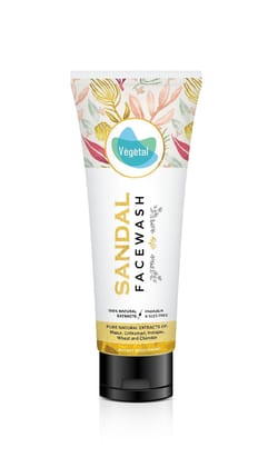 Vegetal Fairness Face Wash for All Skin Type with Sandal Wood Extract - 100g.