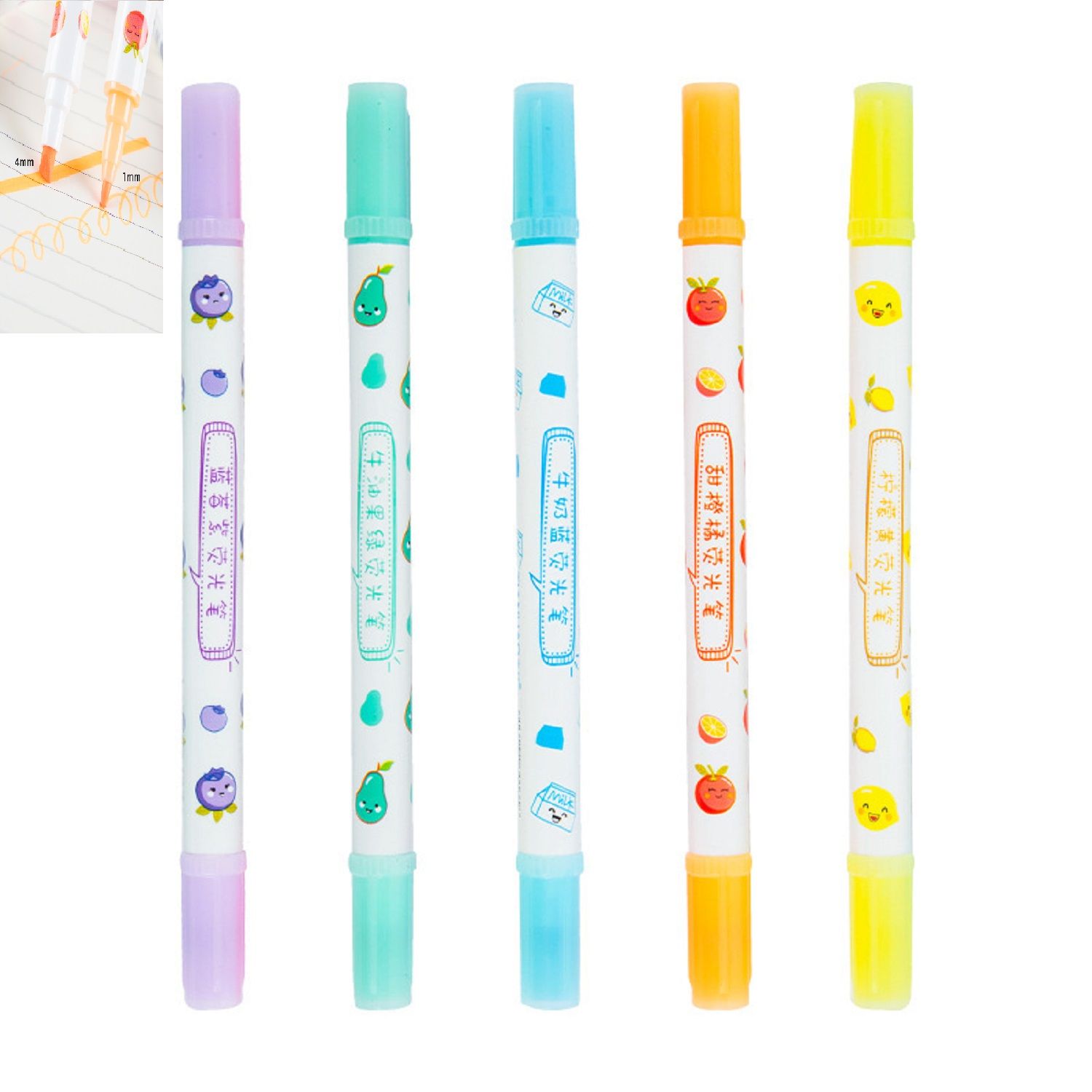 KTRS ENTERPRISE Marker Pen dual ended Set Highlighter Pen For colorful office student marker highlighter pen