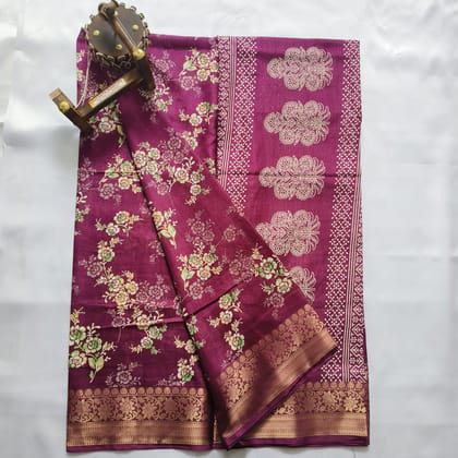 Silk Cotton Saree with Blouse