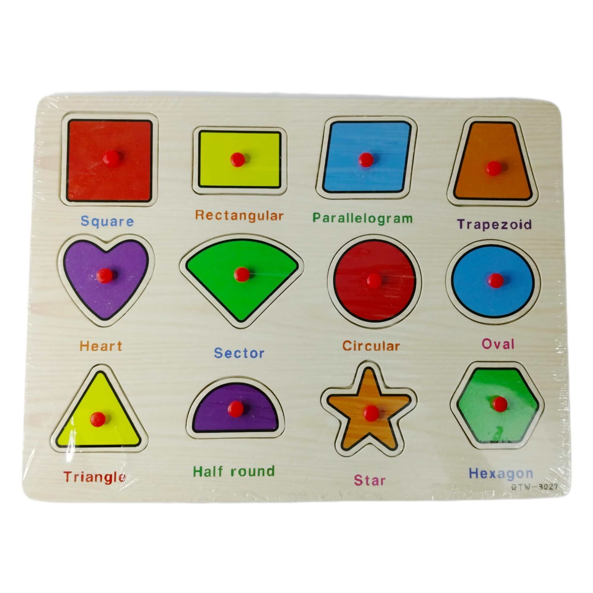 7AYS Child's First Learn and Play Wooden Puzzles-Wooden Puzzles and Games for Boys and Girls-Shapes Themed Wooden Puzzle Board-Educational Wooden Puzzles-Skill Developing Wooden Puzzles for Kids