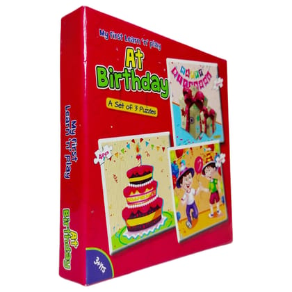 7AYS Early Learning Games for Kids-Puzzle Games for Toddlers-A Set of 3 Jigsaw Puzzles in The Theme of at Birthday for Kids-Skill Developing Games-Educational Puzzles and Games for Children