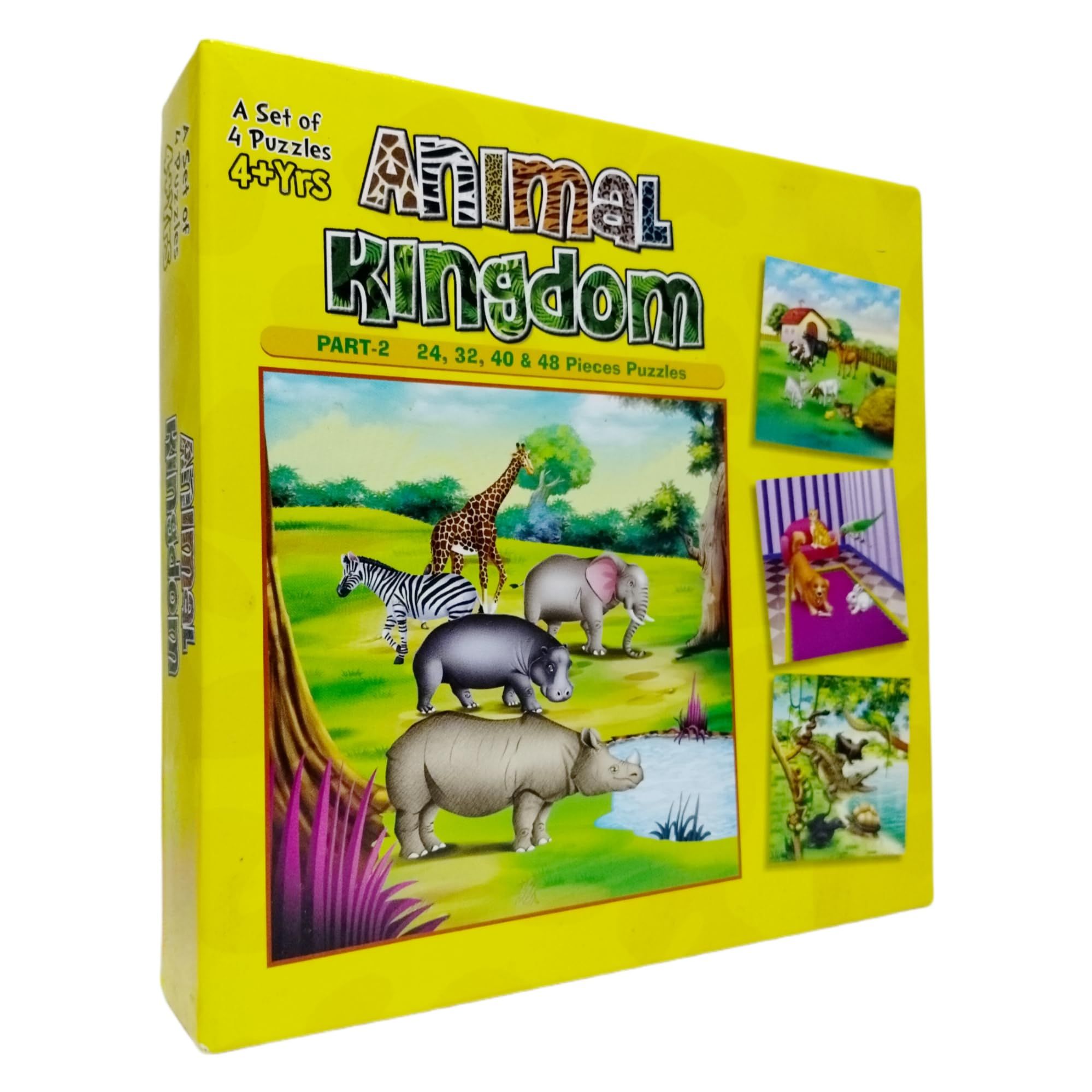 7AYS Educational puzzle for kids-Puzzle set for kids-A set of 4 jigsaw puzzle in the theme of Animals and Reptiles-Skill enhancement games for children-Early learning puzzles for toddlers-memory games