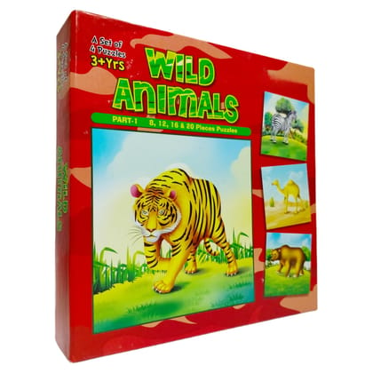 7AYS Educational Puzzle for Kids-Puzzle Set for Kids-A Set of 4 Jigsaw Puzzle in The Theme of Wild Animals-Skill Enhancement Game for Children-Early Learning Puzzle for Toddlers-Memory Games for Kids