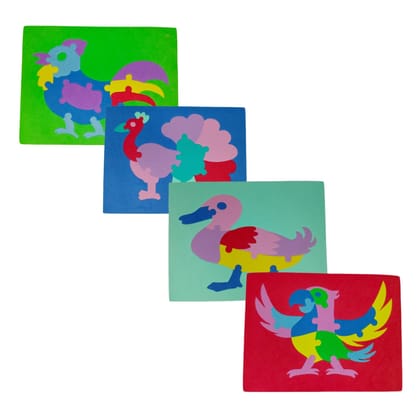 7AYS Puzzle mats for Kids-A Set of 4 Puzzle Foam mats in The Theme of Birds-Foam Puzzles for Children-Skill Developing Puzzles for Children-Interlocking Games and Puzzles for Kids and Toddlers.