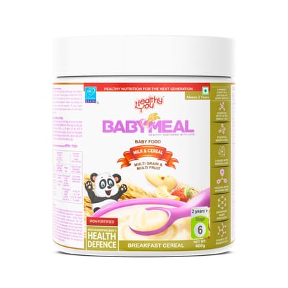 Healthy You Baby Meal Multigrain & Multi Fruit with Milk | Baby Cereal Food | Stage 6 | For 24+ Months Kid | 400 Gm