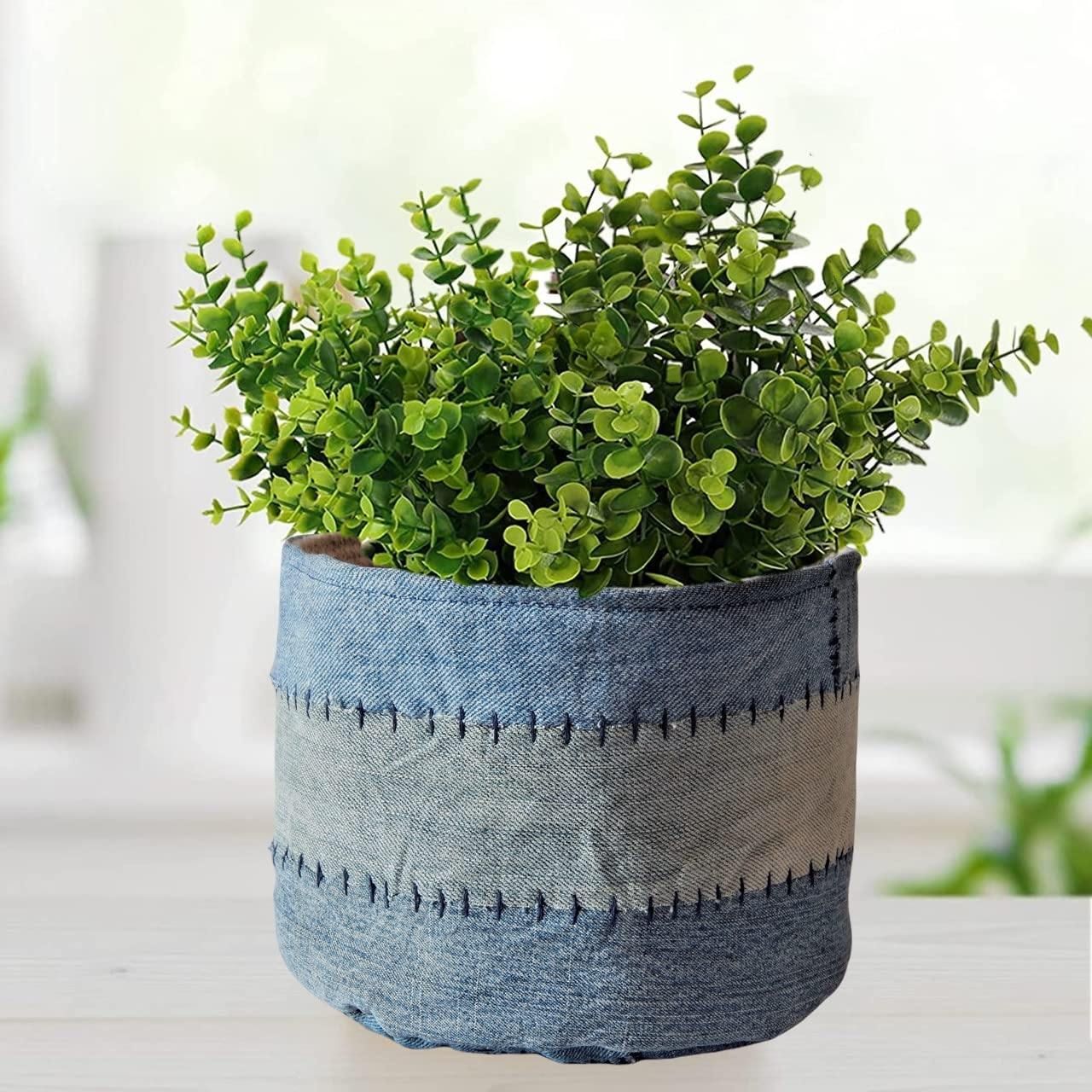 5 Inches Denim Rope Plant Basket