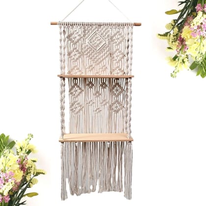 2-Tier Macrame Hanging Shelf