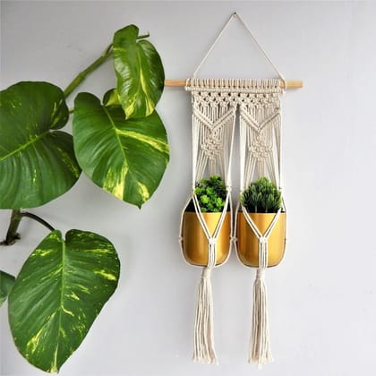 Macrame Double Plant Hanger