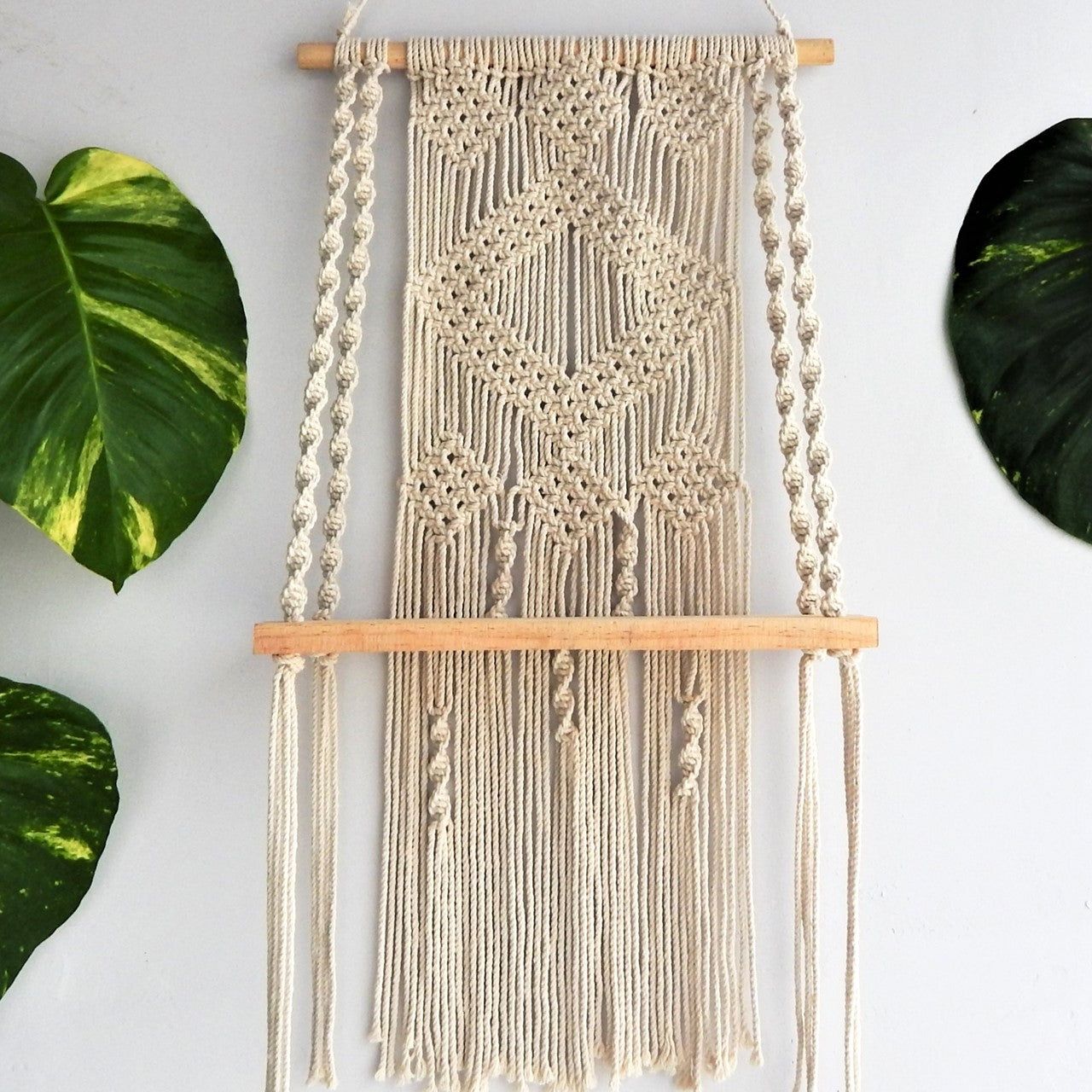 Single Macrame Hanging Shelf