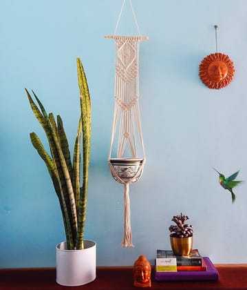 Macrame Plant Hanger with Pot