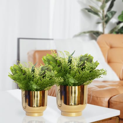 Eva Gold Metal Plant Pot