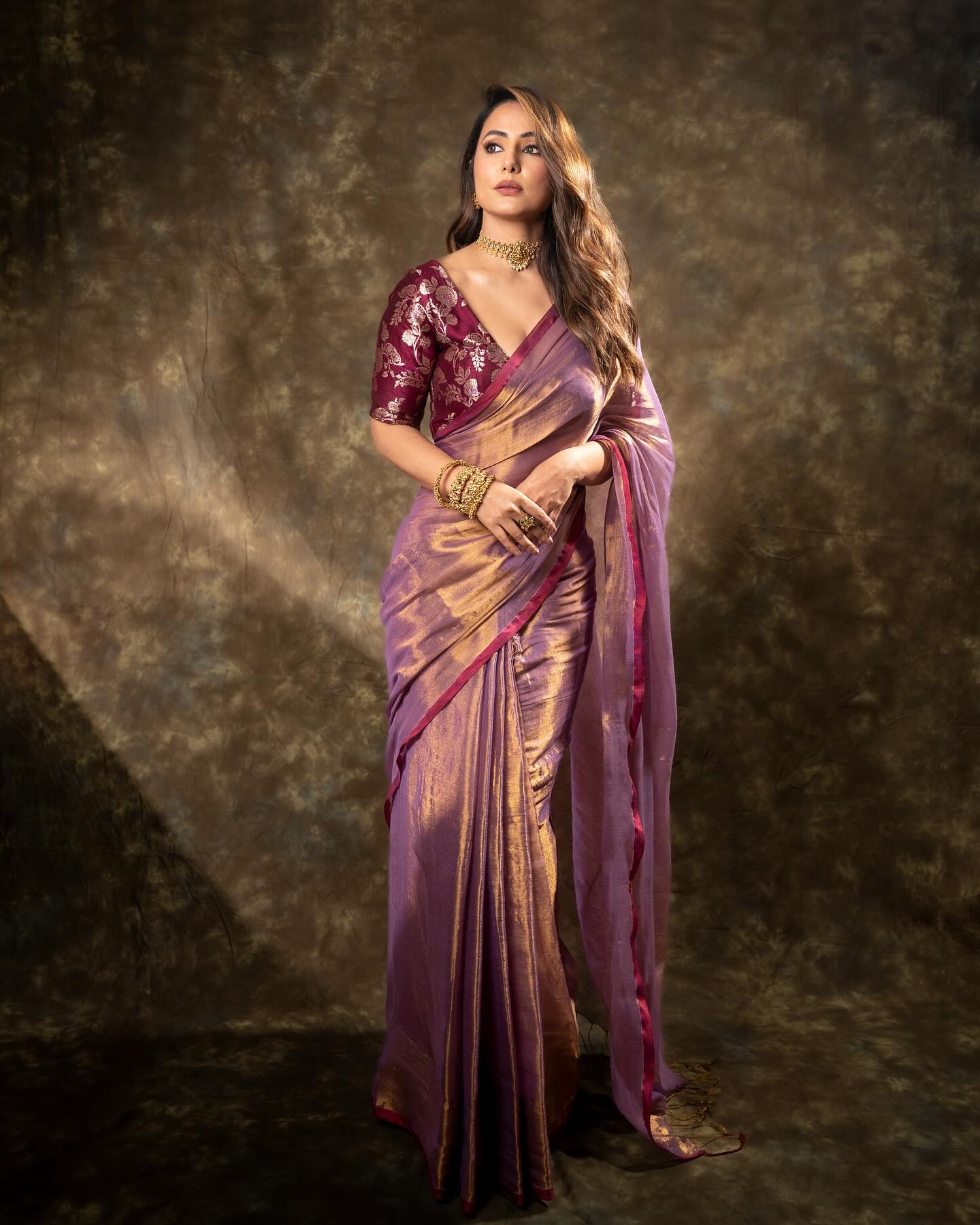 Attractive Purple Fendy Silk Saree with Jacquard Weaving Blouse