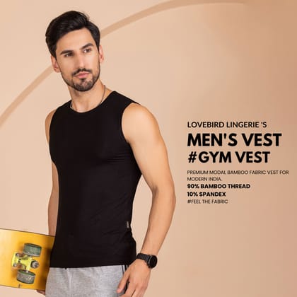 Lovebirds Real Modal 90% Bamboo Fabric Gym Vest