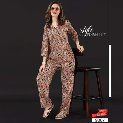 9087 Rayon Night Suit Co-ordSet