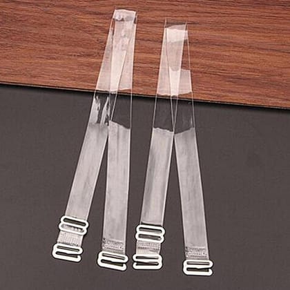 Women's Silicone Transparent Adjustable Detachable Bra Straps (Medium) -1 Pair