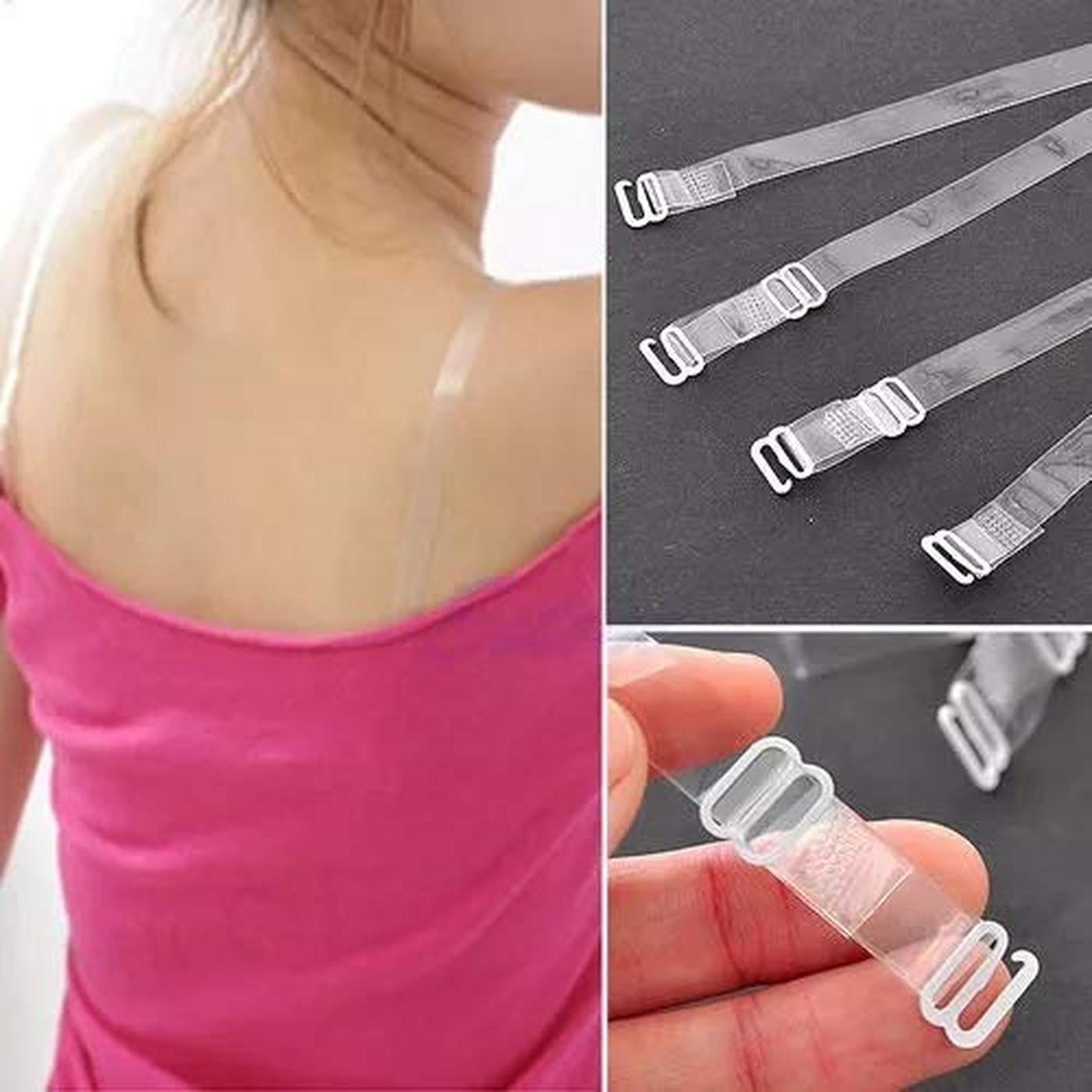 Fashion Women's Adjustable Transparent Silicone Bra Straps 1-Pair