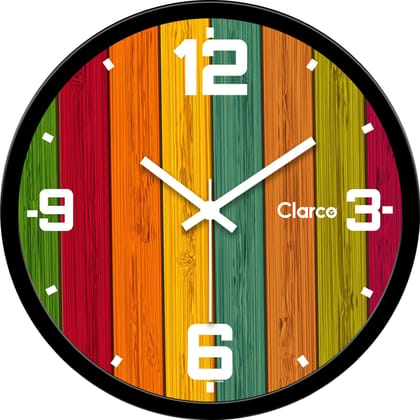 Clarco Brand Big Size Designer Analogue Round Plastic Wall Clock with Glass for Home/Living Room/Bedroom/Kitchen/Office(WL_860L-WL_883L)