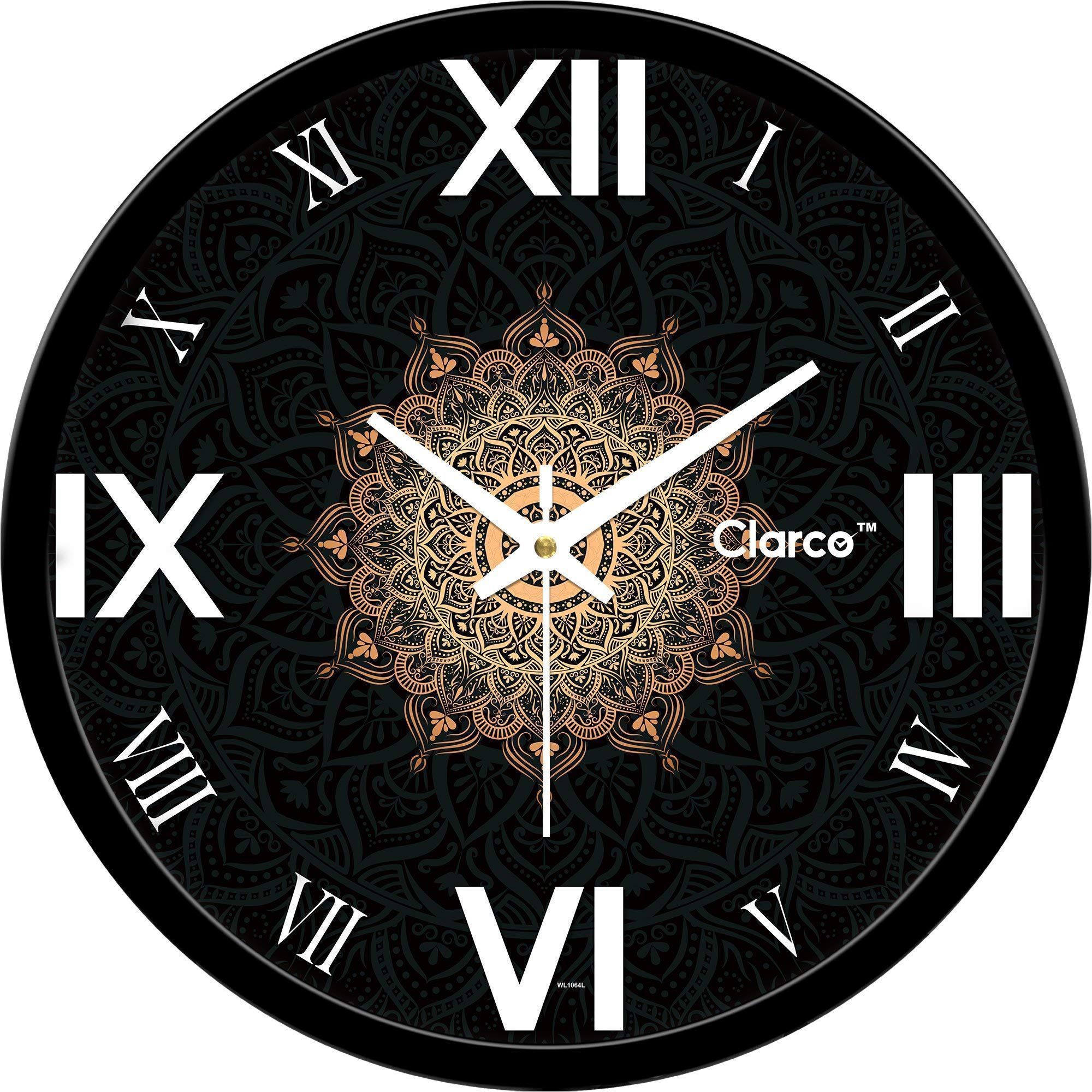 Clarco Brand Big Size Designer Analogue Round Plastic Wall Clock with Glass for Home/Living Room/Bedroom/Kitchen/Office (12 x 12 Inch / 30 x 30 cm)(Clarco-1065)